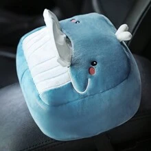 1pc Adorable Plush Cartoon Animal Tissue Holder - Easy-To-Attach & Soft-To-Touch - Space-Saving Storage For Car Seats & Home Use - Multicolor - View 11