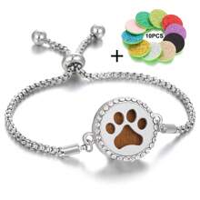 1 件水晶芳香疗法扩散器手链，带 10 个垫片，男女通用珠宝，生命之树香薰油手链，芳香疗法配件