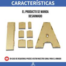 Letra "A"  armable De 30 Cm De Alto Mdf De 3 Mm Pieza Suelta - Beis - Ver 3