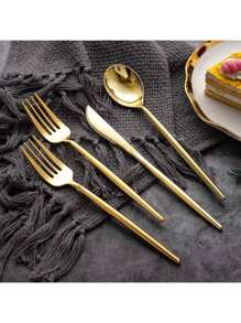 102pcs Gold Plastic Silverware, Disposable Utensils With Heavy Duty Design For Fancy Parties, Disposable Gold Forks,Disposable Gold Silverware Spoon Suit For Weddings, Events & Decorations , Festival, Party ,Christmas Party Christmas Decor Christmas Decorations Christmas Gifts And Decor Decorations S