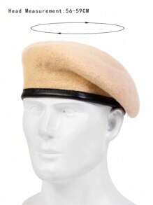 1 chiếc mũ nồi len cho nam, mũ thường ngày chống nắng có thể điều chỉnh ngoài trời, thích hợp cho mùa thu và mùa đông - Màu Khaki - Xem 2