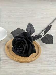 20 وردة سوداء اصطناعية للديكور، مناسبة لديكور عيد الهالوين، ديكور زفاف جميل، هدية عيد الحب، ترتيب باقة، نباتات اصطناعية للمنزل، ديكور الحديقة والغرفة النوم. - أسود - مشاهدة 6