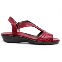 Sandalias planas de mujer Descanso - Rojo - Ver 2