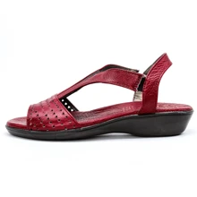 Sandalias planas de mujer Descanso - Rojo - Ver 4