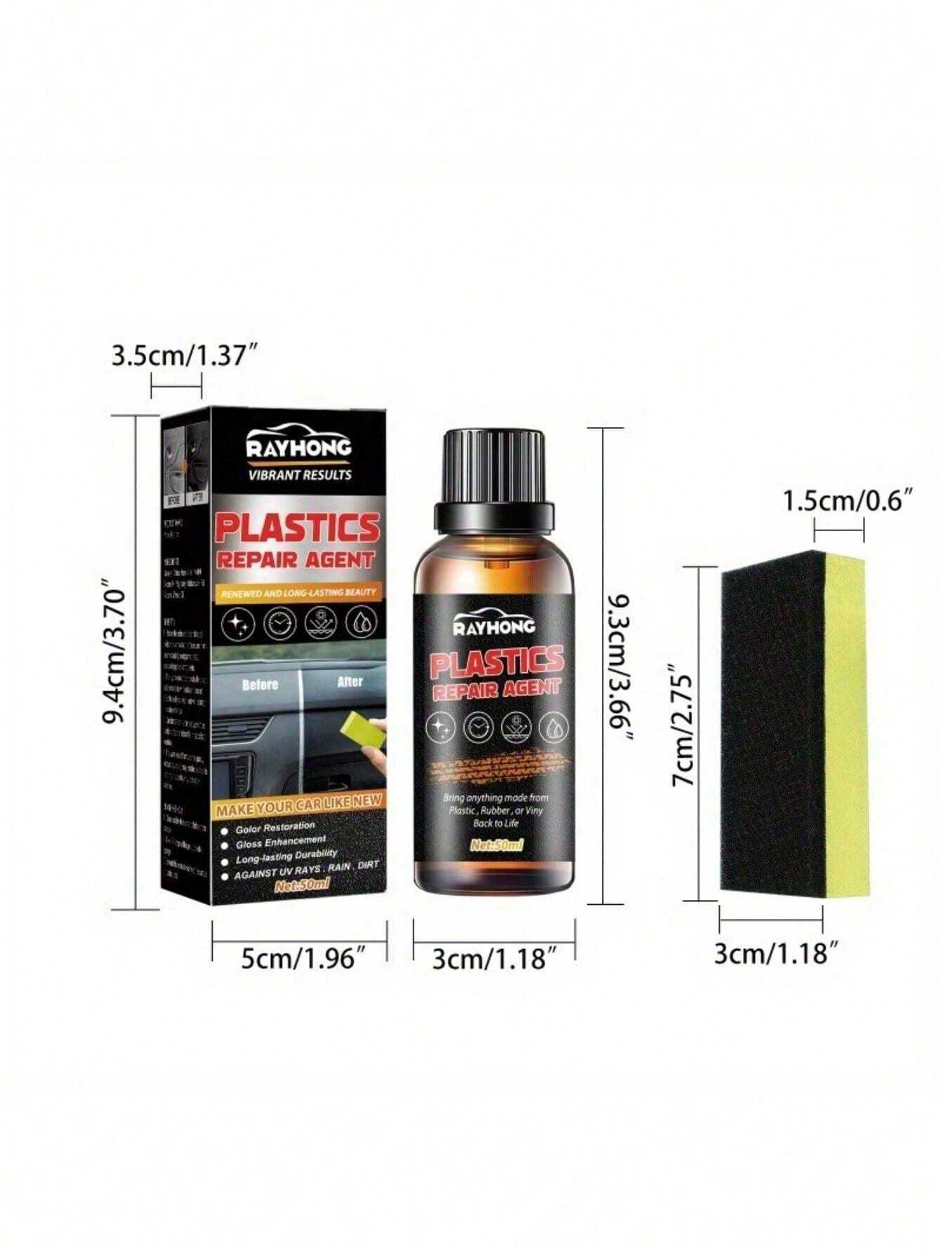 2pcs/Pack 50ml Car Plastic Refurbishment Agent Interior Cleaning