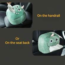 1pc Adorable Plush Cartoon Animal Tissue Holder - Easy-To-Attach & Soft-To-Touch - Space-Saving Storage For Car Seats & Home Use - Multicolor - View 4