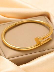 新款时尚复古不锈钢高品质花心手链，适合女性日常佩戴 - 金黃色 - 查看 9