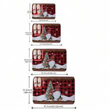 1 bucată Crăciun, roșu, negru, carouri, pitic și model de pom de Crăciun, covor decorativ de familie - Covor modern, minimalist, super absorbant, anti-alunecare, moale, prietenos cu pielea, rezistent la oboseală, covoraș antiderapant pentru intrare interioară, ușă din față, bucătărie, spălătorie, mai multe stiluri disponibile