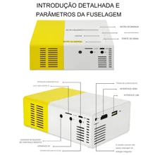 Mini Yellow Projector Portable Full Hd Led 600 Lumens Usb Sd - 黃色 - 查看 3