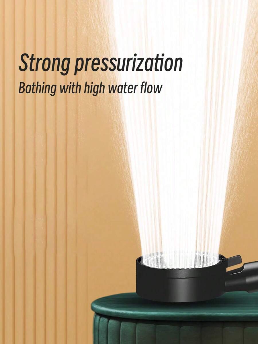 Five Speed Turbocharged Handheld Showerhead With Stop Water Button