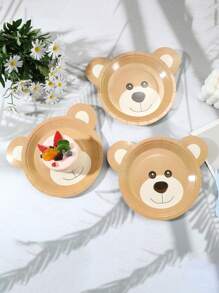 20 个 7 英寸/9 英寸一次性卡通可爱熊形纸盘，适合各种主题派对和日常使用