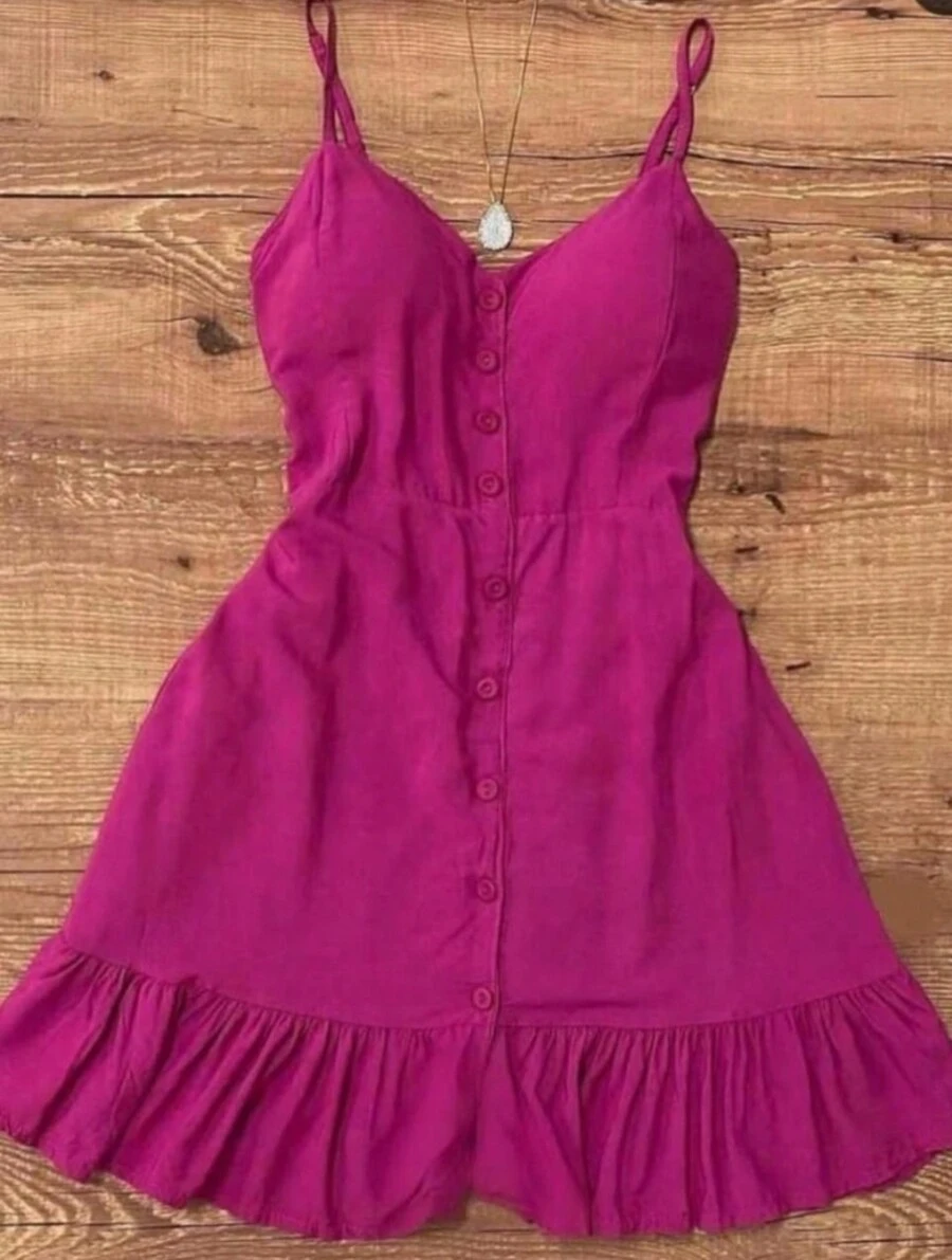 Short Ayla Dress - Màu Hoa hồng đỏ - Xem 1