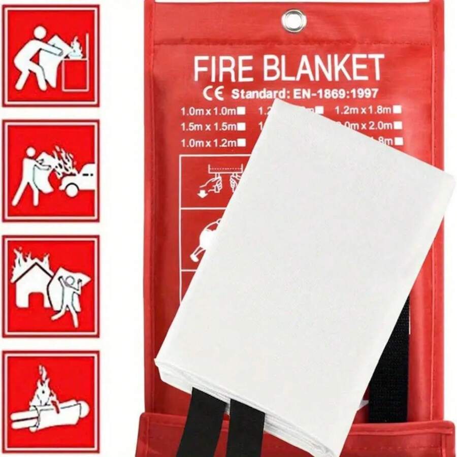 Fire Blankets, Suitable For Kitchen, Home, School, Office, Camping, Car Fire Blanket, Fiberglass Material 1pc - Multicolor - View 1