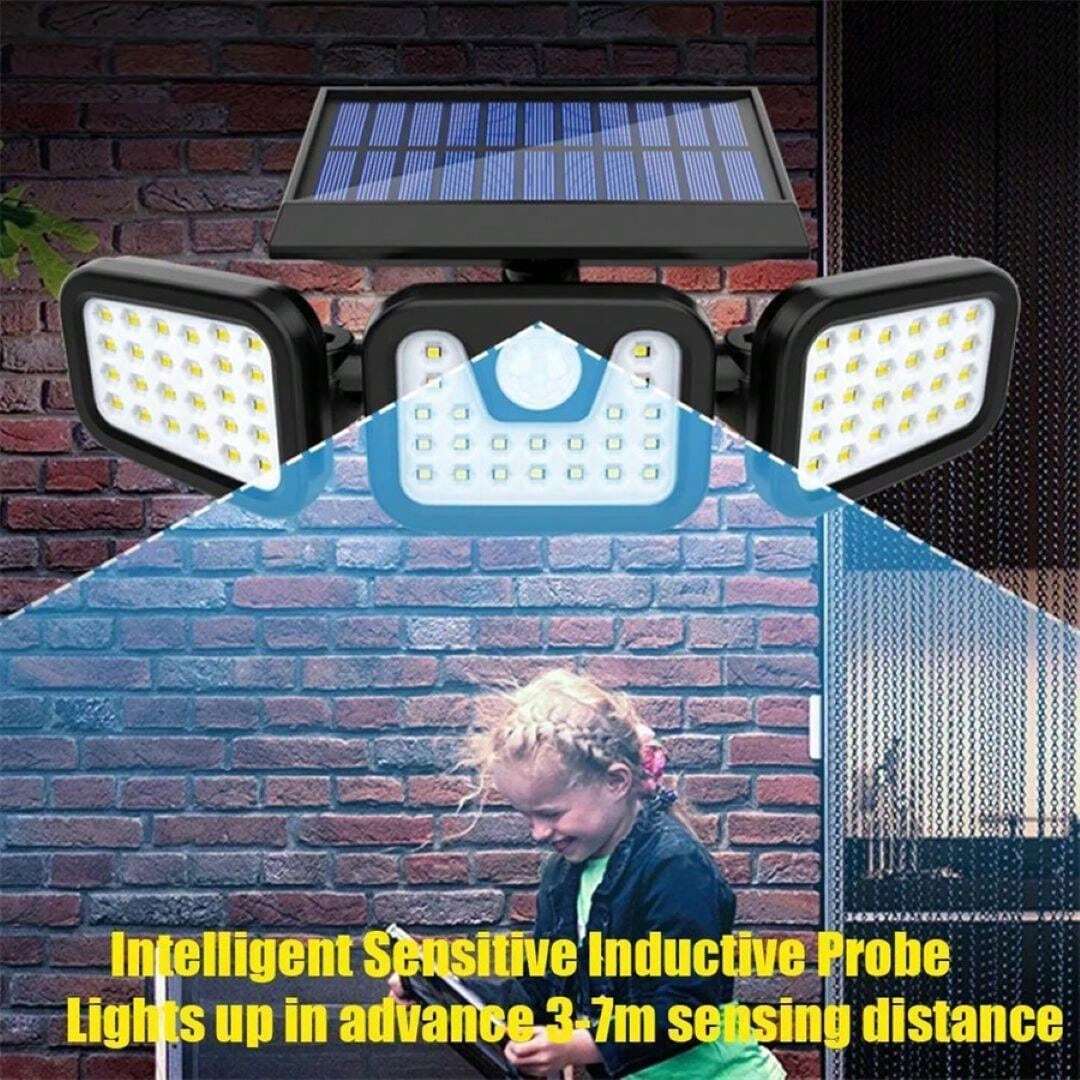 1 Pack 74 LED Solar Outdoor Lights, Super Bright Motion Sensor Outdoor