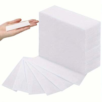 （无蜡，仅无纺布脱毛纸）100 片无纺布蜡条，用于糖蜡和软蜡的无纺布蜡条，亲肤脱毛蜡纸，眉毛、面部、上唇、下巴脱毛蜡条（小号 1.5*3.94 英寸），理发沙龙美发产品及配件，美容旅行必需品