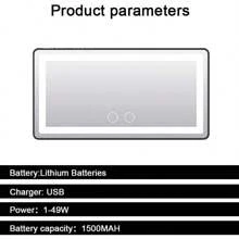 带灯电动汽车遮阳板化妆镜 3 种颜色，大尺寸车载美容化妆镜带 LED 照明，黑色 - 豪华版 - 黑色 - 查看 7