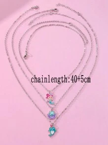 Set de 3 collares con colgante de concha de sirena nuevos