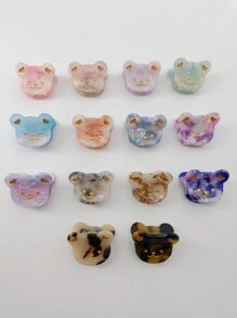 1/5 件装 3 厘米可爱熊猫醋酸纤维发爪，适合日常佩戴 - 彩色 - 查看 2