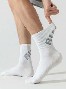 1/3/6 Pairs Men/Women Massage-Sole Sports Socks, Mid-Calf Outdoor Quick-Dry Basketball Athletic Socks, Fall - Multicolor - View 4