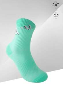 1/3/6 Pairs Men/Women Massage-Sole Sports Socks, Mid-Calf Outdoor Quick-Dry Basketball Athletic Socks, Fall - Multicolor - View 2