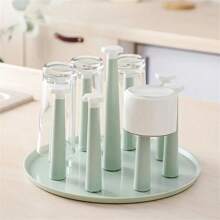 1pc Multi-Cup And Glass Drying Rack With Drainage Tray, Plastic Mug Organizer Stand Without Electricity, Removable Kitchen Cabinet Storage Shelf - Suitable For Home And Business Use - Multicolor - View 4