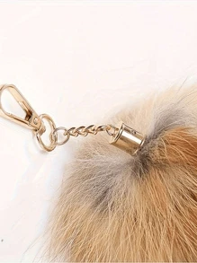 Fox Tail Personalized Bag Pendant, Cute Fox Fur Tassel Pompom Key Chains, Key Ring Tails Chain Keychain Keyring Gift, Cute Simulation Fox Tail Keychain Pendant Key Chain, Bags Charm Keys Holder, Valentine's Day Holiday Gifts Car Keychain, Charm Bag Keyring Holder Gifts Accessories For Women Men (Slight Difference In Tail Color) - Multicolor - View 5