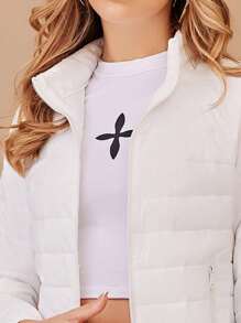 ZIAI Winter Women's Solid Color Stand Collar Lightweight Padded Coat
