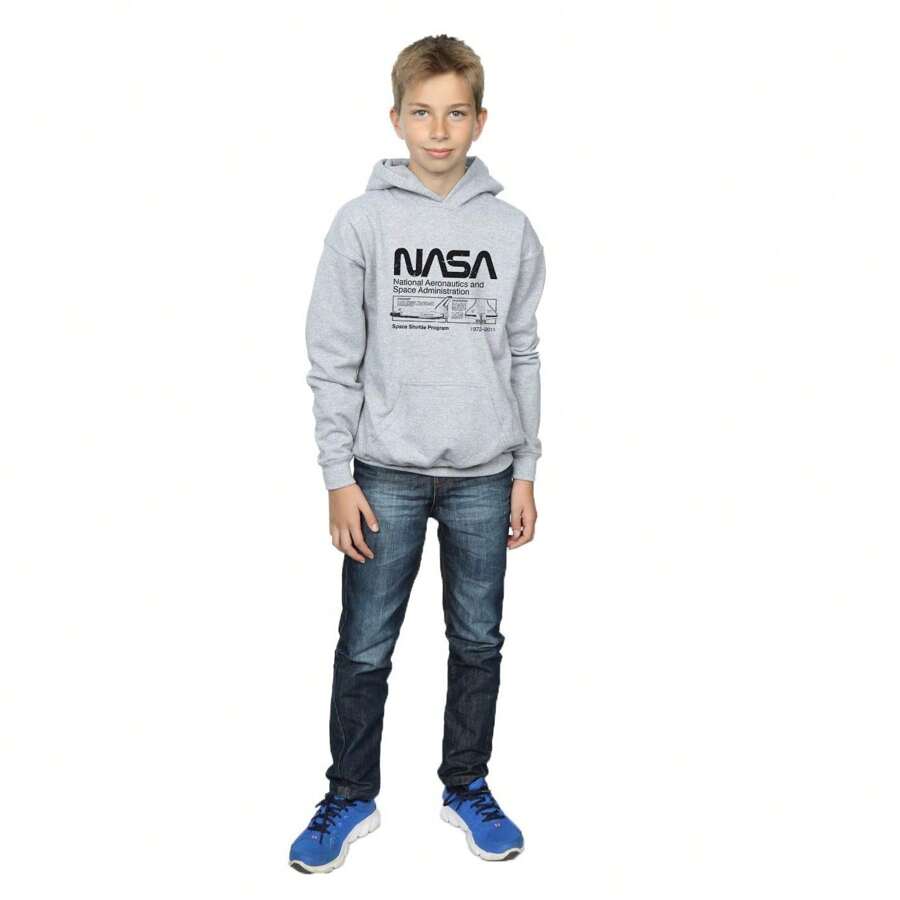 Sudadera con capucha de transbordador espacial de la NASA (gris deportivo) para niños - Gris deportivo - Ver 1