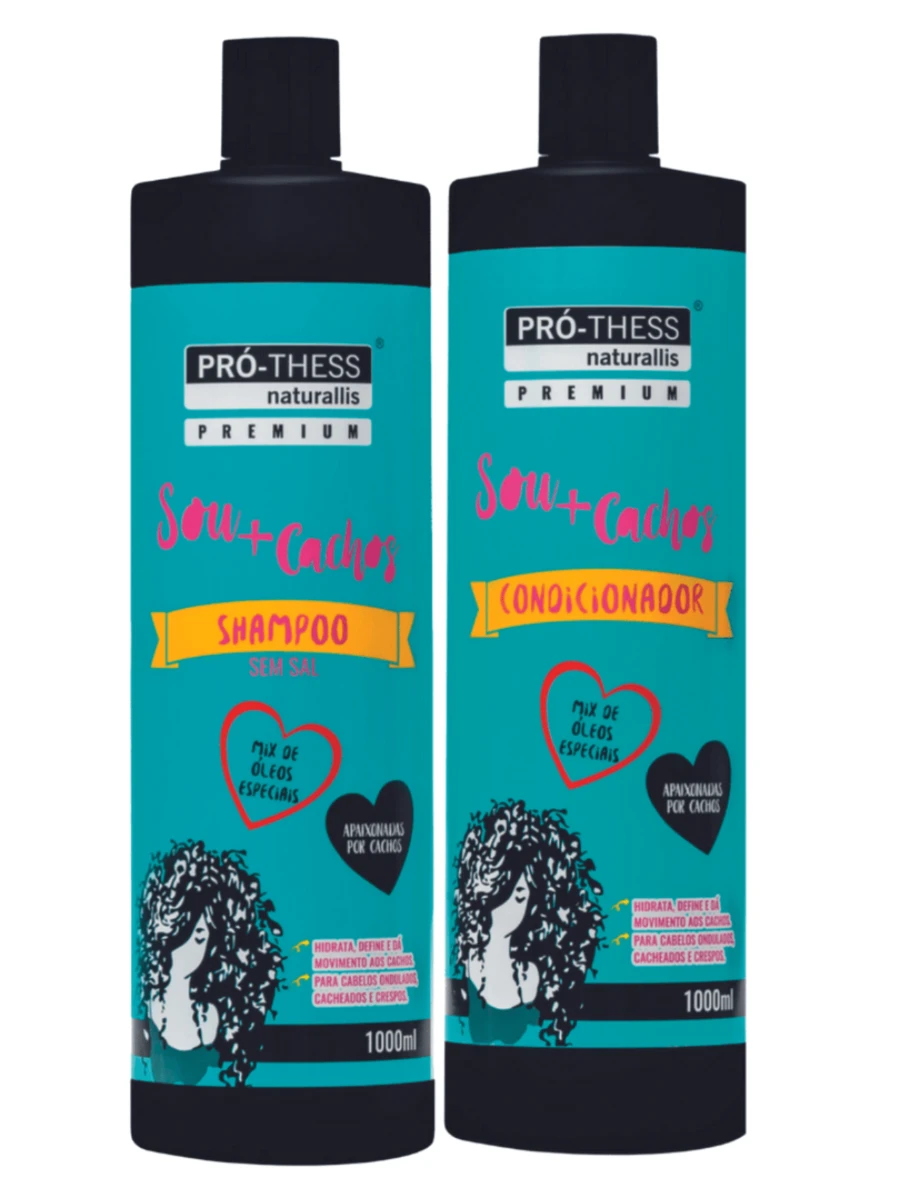 Gran Cosmetica Kit For Curly Hair Shampoo And Conditioner 1 Liter Sou + Cachos Super Hydration And Nutrition - Bộ dầu gội và dầu xả Sou + Curls - Xem 1