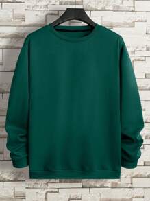Custom Plus Size Men's Graphic Print Fleece Crew Neck Funny Sweatshirt
