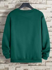 Custom Plus Size Men's Graphic Print Fleece Crew Neck Funny Sweatshirt