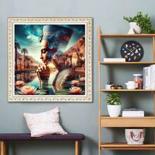 DIY 5D 钻石画套装 - 法老与沙漠风景 | 圆形亚克力宝石 | 无框墙面艺术家居装饰 - 彩色 - 查看 4