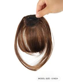 夹式刘海发夹式接发黑色金色棕色空气刘海带鬓角假发女士弧形刘海适合日常佩戴