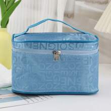 1 túi đựng đồ trang điểm có chữ, túi đựng đồ cầm tay nhẹ có thể gấp lại, túi đựng mỹ phẩm, túi đựng đồ vệ sinh cá nhân du lịch chống thấm nước dung tích lớn cho phòng ngủ, phòng khách, bàn trang điểm - Nhiều màu - Xem 5