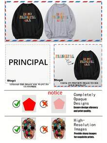 可定制彩色文字印花圆领卫衣，可印制您自己的文字/姓名/祝福语，适合送给宝宝/朋友/情侣/宠物，彩色字体，适合家庭聚会穿着，秋季女款上衣，黑色卫衣，节日礼物，情人节礼物，周年纪念礼物，结婚礼物，送给闺蜜的礼物 - 黑色 - 查看 4