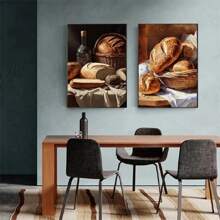 1 szt. Kuchnia Jedzenie Vintage Piekarnia Kawa Chleb Owsianka Plakat Płótno Malarstwo Nowoczesna Sztuka Ścienna Obraz Kuchnia Kawiarnia Restauracja Wystrój Domu Bez Ramki