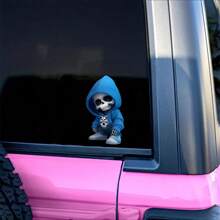 骷髅人很酷。适用于所有车辆、摩托车、头盔和笔记本电脑的防水乙烯基贴纸 - 藍色 - 查看 4