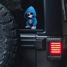 骷髅人很酷。适用于所有车辆、摩托车、头盔和笔记本电脑的防水乙烯基贴纸 - 藍色 - 查看 3