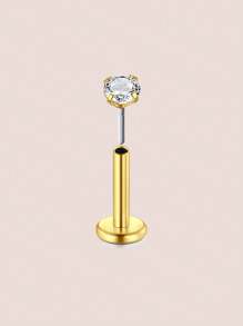 1PC 16G Đẩy Vào Nhẫn Mũi Không Lông Mày Đinh Tán Môi Labret Trang Sức Đinh Mũi Phẳng Mặt Sau UV Bạc Vàng Thép Không Gỉ Sụn Helix Tragus Hoa Tai Cho Phụ Nữ Thanh 6mm Kim Cương 2mm 3mm 4mm - Nhiều màu - Xem 16