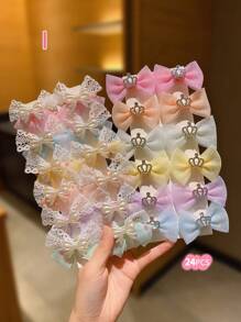 12/24/36 件女孩彩色蝴蝶结发夹和发饰 - 彩色 - 查看 14