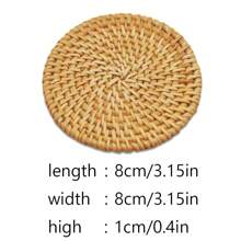 Rattan Coasters, Coasters, Tea Mats, Tableware Mats, Bowl Mats, Plate Mats, Anti-Scalding Mats, Coaster Sets, Heat-Resistant Bamboo Rattan Material, Hand-Woven, Suitable For Tea Cups And Coffee Cups As Well As Tableware Tea Sets, Used To Protect Desktop Dining Table Insulation, Very Suitable For Home Decoration And Holiday Gifts - Multicolor - View 17