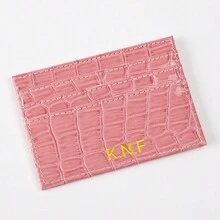 Ví da PU mỏng họa tiết cá sấu dành cho nam 1 chiếc Ví đựng thẻ tín dụng siêu mỏng có chữ lồng dành cho nữ Ví da PU cá sấu siêu mỏng có chữ cái viết tắt Quà tặng tự làm cho bạn trai, bạn gái, sinh nhật bạn bè - Nhiều màu - Xem 7