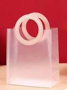 10 Stücke/1 Stück gefrostete transparente runde Handtasche, Valentinstag Geschenktüte, Hochzeitsgeschenktüte, Bonbon Brautjungfer Geschenktüte, Schmuckgeschäft Tasche, Brautjungfer Hochzeitsgeschenktüte, Geschenkverpackungstasche, Bekleidungsshoppingtasche süße Handtasche, Handtasche, Valentinstag Geschenktüte, geeignet für Valentinstagblumen, Influencer-Verkaufsstände, Hochzeitsgeschenke, Brautjungferngeschenke etc. - hergestellt aus PP-Material, Heimdekoration, Weihnachtsgeschenke, Haushaltsgeschenke, Raumdekoration, Muttertagsgeschenk