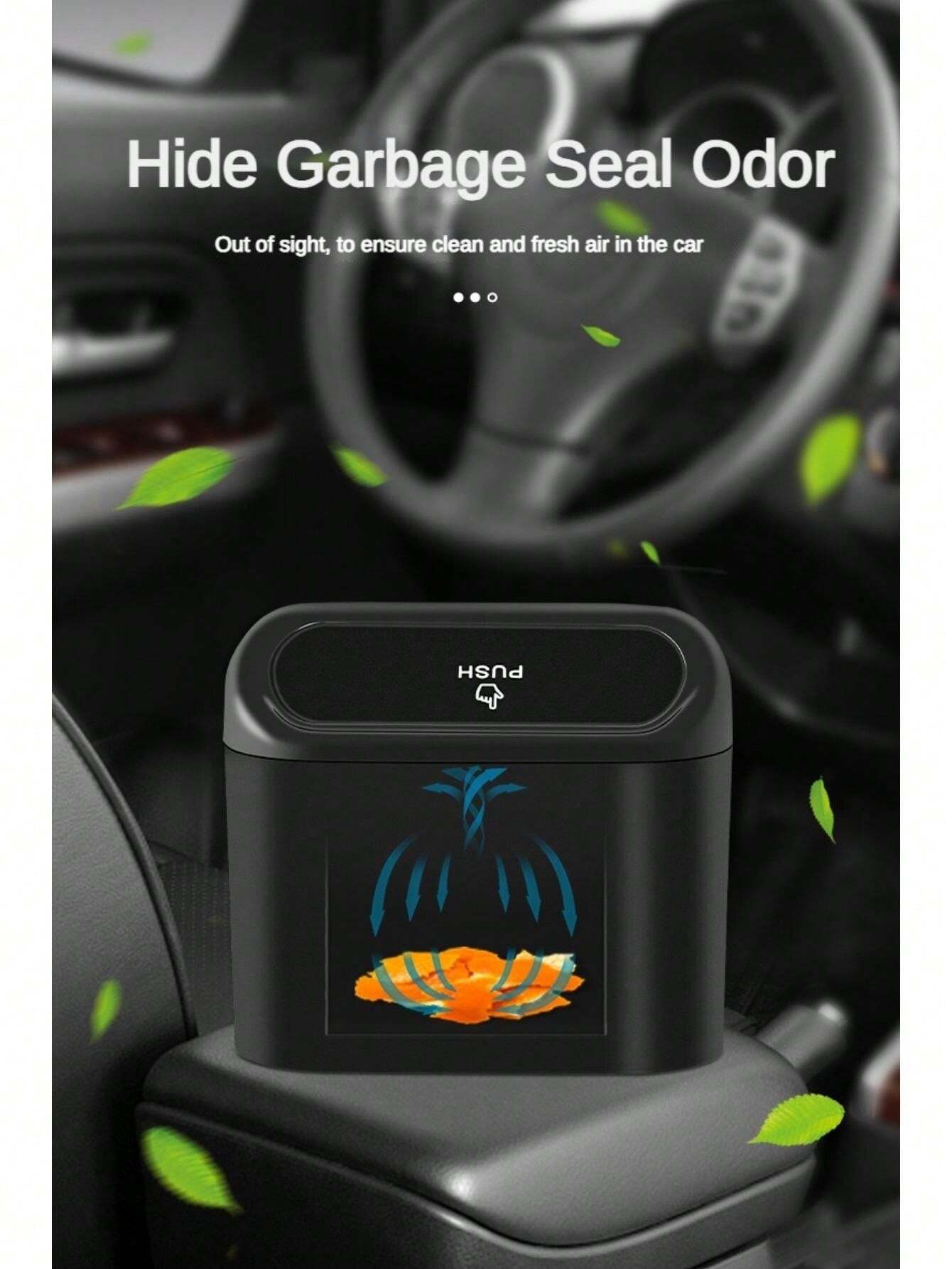 Black Flip Top Trash Can, Hangable Car Door, Trash Can, Car Seatback