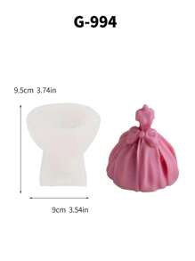 1pc Bandeau Dress Mold, Wedding Dress Aroma Candle DIY Crafts, Wedding Ceremony Gift, Romantic Proposal Silicone Mold - White - View 9