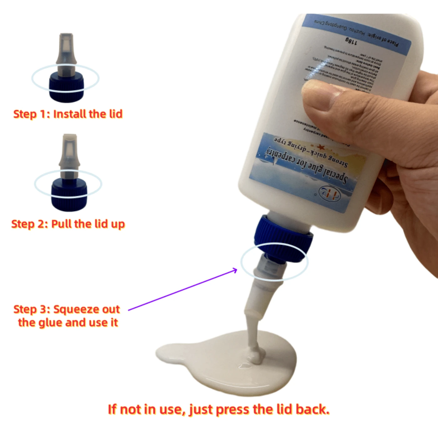 1pc 118g/473g Wood Glue, Powerful Function, Fine Glue Body, High Solid