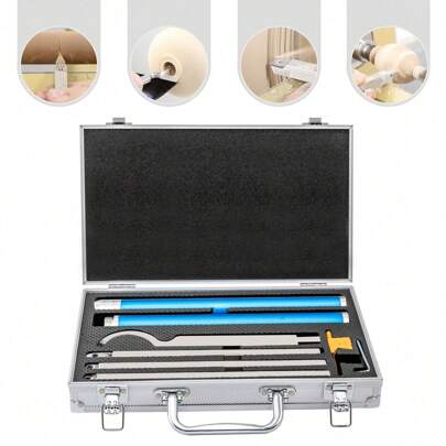 HaroldDol 8Pcs Wood Turning Chisels Lathe Woodturning Carving Woodworking Hand Tool Set Carbide Tipped Lathe Tools Rougher Turning Chisels Set Carbide Tipped Wood Turning Lathe Tools Set, With Carbide S, Removable Alloy Handle, And Aluminum Carry Case For Craft DIY Hobbyists The Best Gift/Present For Family&Friends Happy Christmas