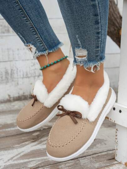 Women Casual Lightweight Khaki Color Versatile Slip-On Loafer Shoes