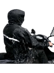 Motorcycle Rain Cover Set Rubberized Waterproof Motoboy Reflective Bag - Negro - Ver 4