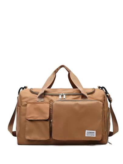 Bolsa de equipaje de mano plegable de nailon sólido con compartimento independiente para zapatos, bolsa de almacenamiento para ropa deportiva, yoga, fitness, bolsa de viaje, bolsa para la escuela, accesorios escolares